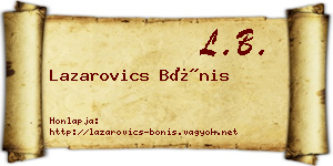 Lazarovics Bónis névjegykártya